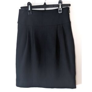 Club Monaco Black Pleated Pencil Skirt 0